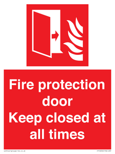 Fire protection door Keep closed at all times